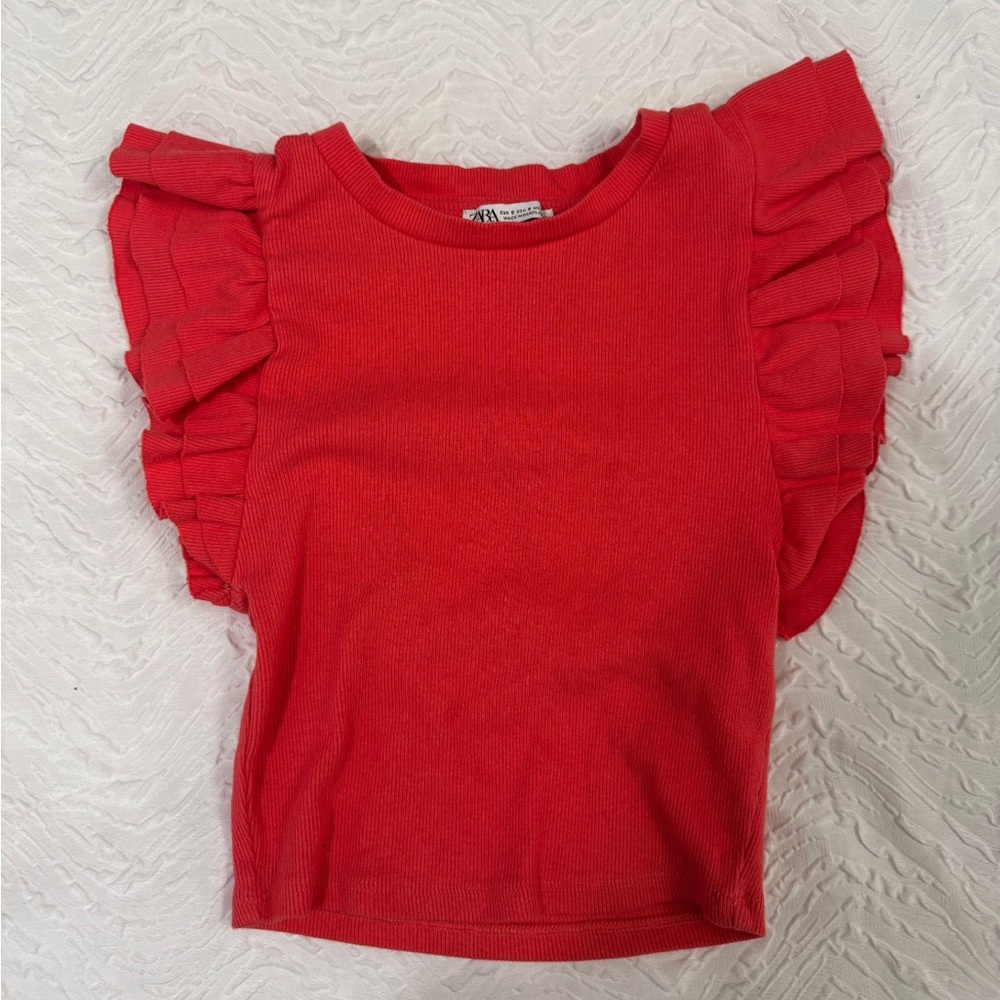 ZARA - size S 
Coral Ruffle Top